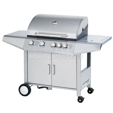 4 djegës Grilë BBQ me gaz çeliku inox